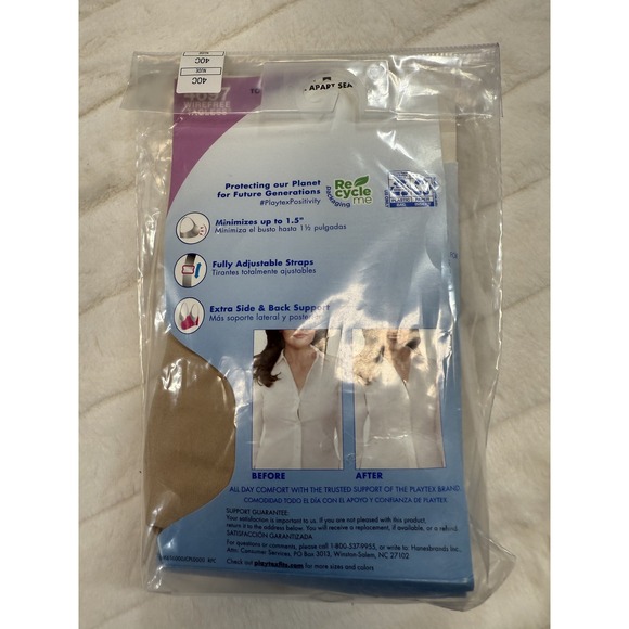 Playtex Smoothing Minimizer Bra Womens 40C Wirefree 18 Hour 4697 Support Comfort - Picture 6 of 8